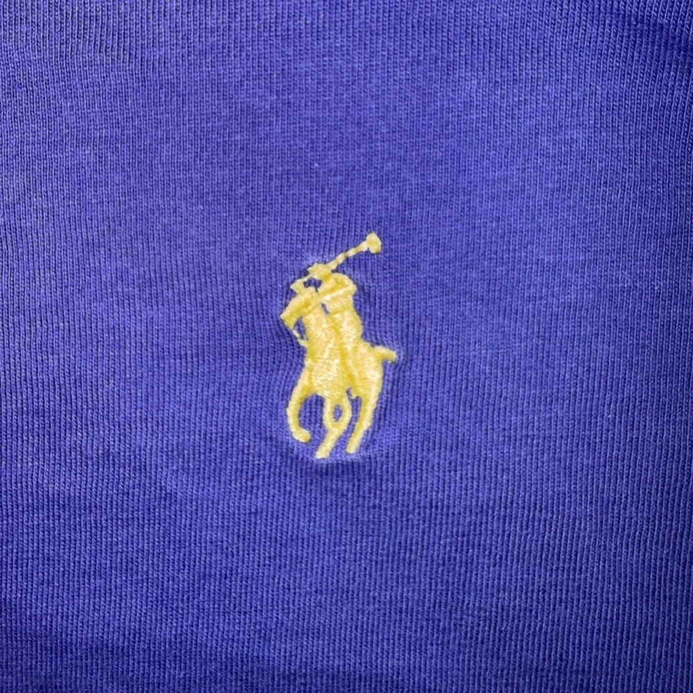Polo Ralph Lauren Men’s Large Purple Crewneck T-Shirt Yellow Pony Short Sleeve
